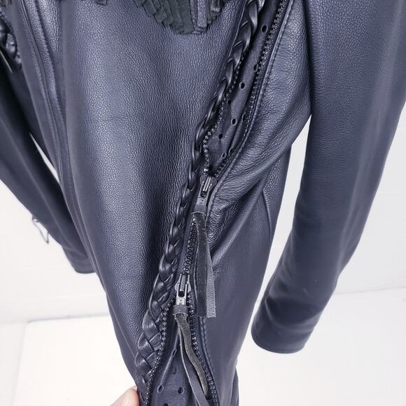 Harley Davidson Willie G Vintage Fringe Leather Motorcycle Biker Women's Jacket - Picture 4 of 16